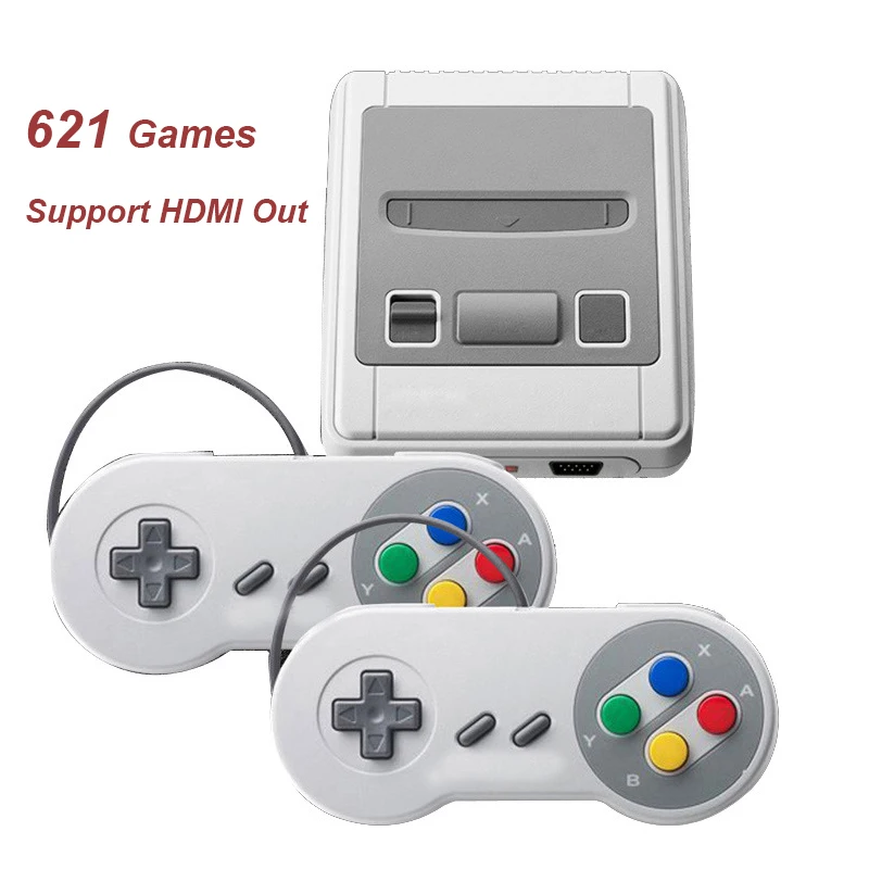 

Portable Retro Video Game Console Support HDMI Putout TV Game Player For NES Built-in 621 Classic Childhood Games With Gamepads