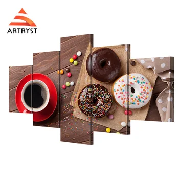 Donuts coffee picture HD printing canvas modern simple home decoration 5 panel modular canvas painting for the restaurant ZJ3576
Donuts coffee picture HD printing canvas modern simple home decoration 5 panel modular canvas painting for the restaurant ZJ3576