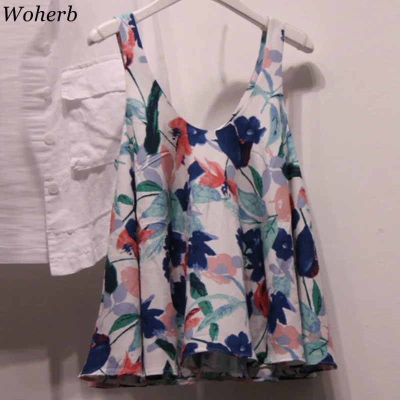 Woherb 2019 Summer Women Sleeveless Blouses Korean Fashion Shirts Clothes Floral Print Pleated Blouse and Tops Loose Blusas
Woherb 2019 Summer Women Sleeveless Blouses Korean Fashion Shirts Clothes Floral Print Pleated Blouse and Tops Loose Blusas