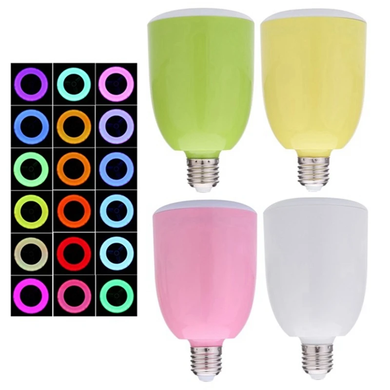 Remote Control Music Player Bluetooth Speaker Energy-Saving E27 18 Colors Change LED Bulb Light Lamp For IOS Android SmartPhone
Remote Control Music Player Bluetooth Speaker Energy-Saving E27 18 Colors Change LED Bulb Light Lamp For IOS Android SmartPhone