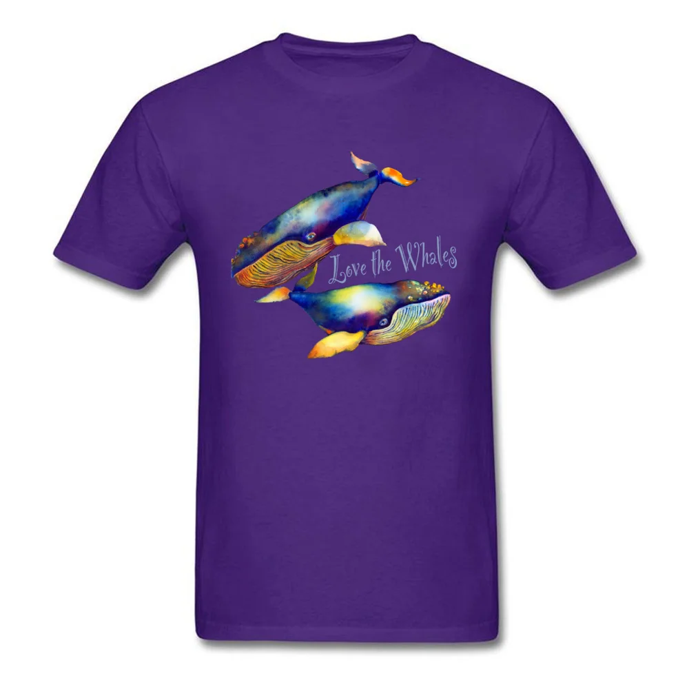 Love the Whales T-shirts Hip Hop Short Sleeve Hip hop 100% Cotton O-Neck Adult Tops Tees cosie Tee Shirt Summer Love the Whales purple
