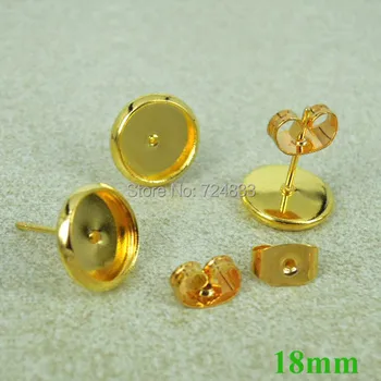 18mm Golden tone Plated Blank Earrings Bases Round Bezel Stud Pin Earrings Post w/ Stopper Earring Settings Findings Wholesale
18mm Golden tone Plated Blank Earrings Bases Round Bezel Stud Pin Earrings Post w/ Stopper Earring Settings Findings Wholesale