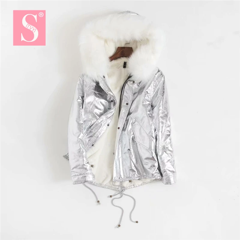 LUNDUNSHIJIA 2018 Winter New Parka Silver Jacket Women Fur Jacket Big Fur Collar Hooded Warm Gold Thick Cotton-padded Clothes
LUNDUNSHIJIA 2018 Winter New Parka Silver Jacket Women Fur Jacket Big Fur Collar Hooded Warm Gold Thick Cotton-padded Clothes