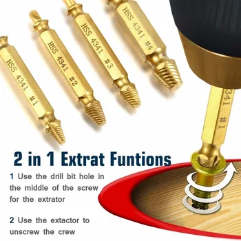 Screw Extractor and Remover Tool Set 5 Pieces by Sibaok, Made from Premium HSS 4341 with Titanium Coating Broken Screw
Screw Extractor and Remover Tool Set 5 Pieces by Sibaok, Made from Premium HSS 4341 with Titanium Coating Broken Screw