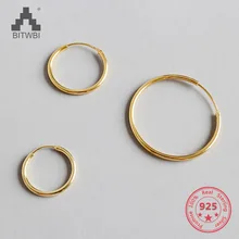 Gold Color Women 100% 925 Sterling Silver Hoop Earring Round Circle Loop Gifts Simple Silver Hoop Earrings Piercing
Gold Color Women 100% 925 Sterling Silver Hoop Earring Round Circle Loop Gifts Simple Silver Hoop Earrings Piercing