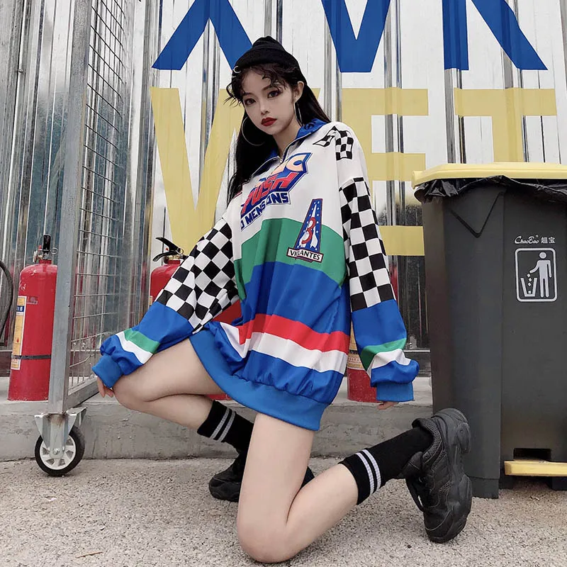 2019 Spring Autumn Ins Hot Female Hoodies Fashion Hipsters Loose Stylish America Hiphop Outfits Pullover Racing Sweatshirt
2019 Spring Autumn Ins Hot Female Hoodies Fashion Hipsters Loose Stylish America Hiphop Outfits Pullover Racing Sweatshirt