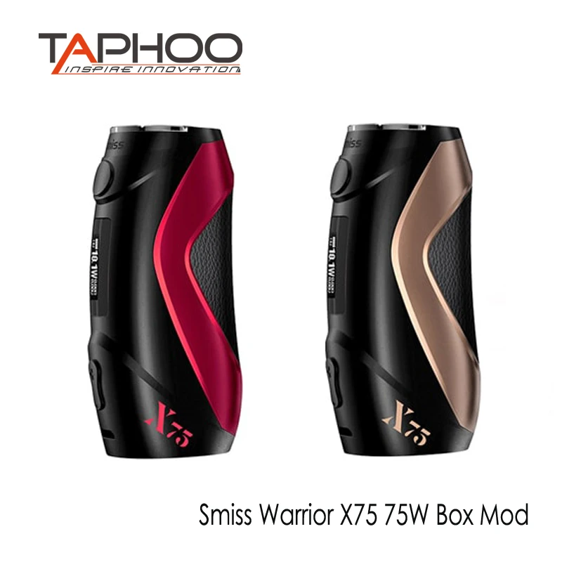 TAphoo Original Innovative e Cig Vape Mods Smiss Warrior X75 75W Box Mod fit the 510 thread atomizer
TAphoo Original Innovative e Cig Vape Mods Smiss Warrior X75 75W Box Mod fit the 510 thread atomizer