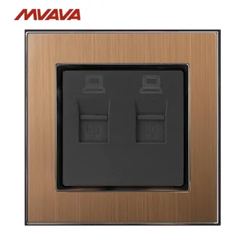 MVAVA Double PC LAN Luxury Wall Decorative Socket Dual Computer Jack Plug Universal Receptacle Gold Satin Metal Free Shipping
MVAVA Double PC LAN Luxury Wall Decorative Socket Dual Computer Jack Plug Universal Receptacle Gold Satin Metal Free Shipping