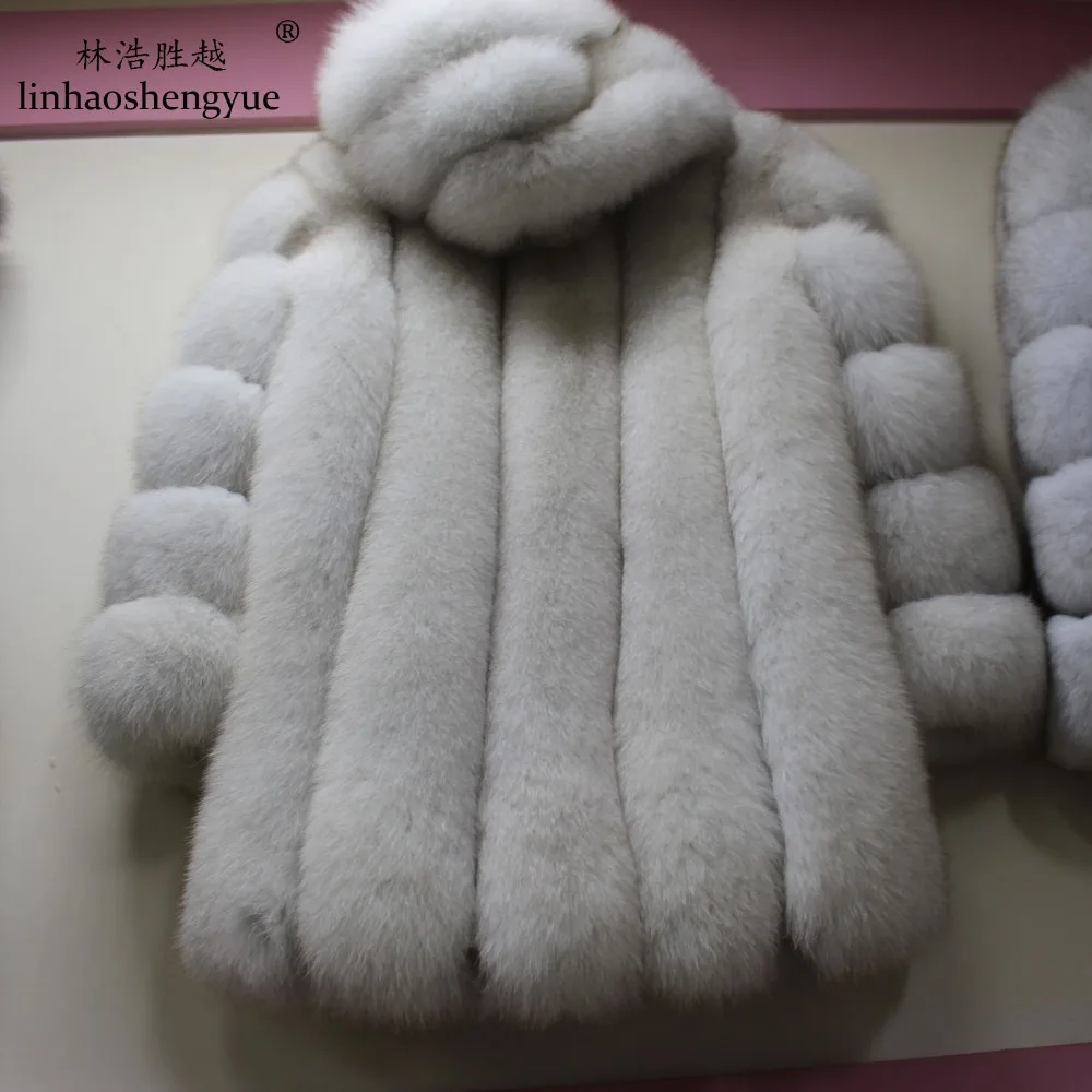 Linhaoshengyue 80cm Long fox real fur black white red blue green coat with hood
Linhaoshengyue 80cm Long fox real fur black white red blue green coat with hood