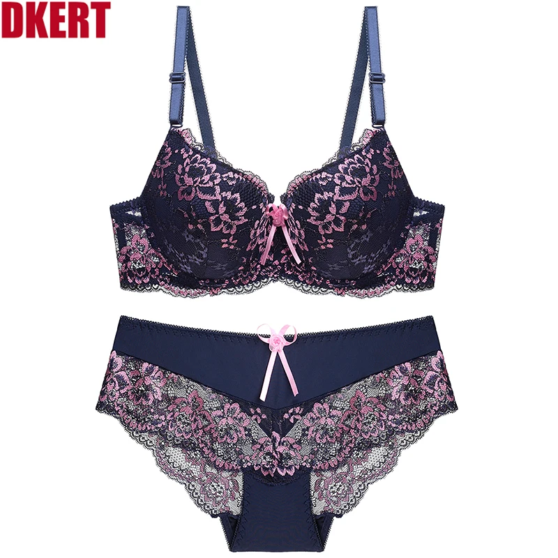 DKERT Women Bra Set BC Cup Underwear Set Sexy Lace Flower See Through Panty Brassiere Set
DKERT Women Bra Set BC Cup Underwear Set Sexy Lace Flower See Through Panty Brassiere Set