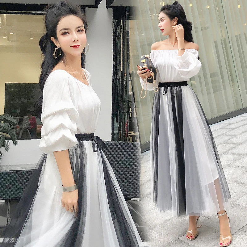 Amolapha Women Slash Neck Blouse Jumper Tops+ High Waist Mesh Sashes Maxi Skirts Sets Gauze Ankle Length Skirt 2PCS Set
Amolapha Women Slash Neck Blouse Jumper Tops+ High Waist Mesh Sashes Maxi Skirts Sets Gauze Ankle Length Skirt 2PCS Set