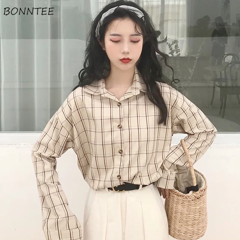Shirts Women Winter 2019 School Students Turn-down Collar Boy Friend Loose Plaid Womens Shirt Korean Style Full Sleeve Ladies
Shirts Women Winter 2019 School Students Turn-down Collar Boy Friend Loose Plaid Womens Shirt Korean Style Full Sleeve Ladies