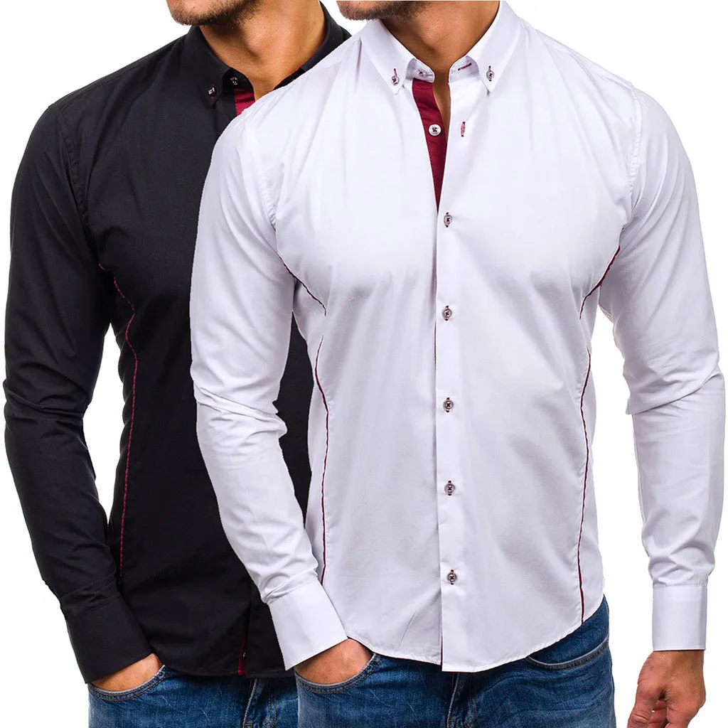 Fashion Men‘s Long Sleeve Solid Button Large Size Casual Top Blouse Shirts 2019 Slim Fit Male Shirt Men's Business solid Tops
Fashion Men‘s Long Sleeve Solid Button Large Size Casual Top Blouse Shirts 2019 Slim Fit Male Shirt Men's Business solid Tops