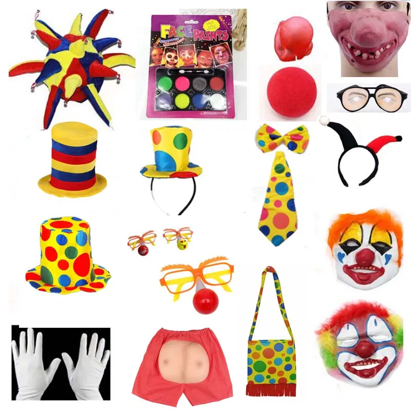Clown Mask Nose Hat Shoes Stocking Circus Clown Performance Cosplay Props Kids Adults Masquerade Party Halloween Christmas
Clown Mask Nose Hat Shoes Stocking Circus Clown Performance Cosplay Props Kids Adults Masquerade Party Halloween Christmas