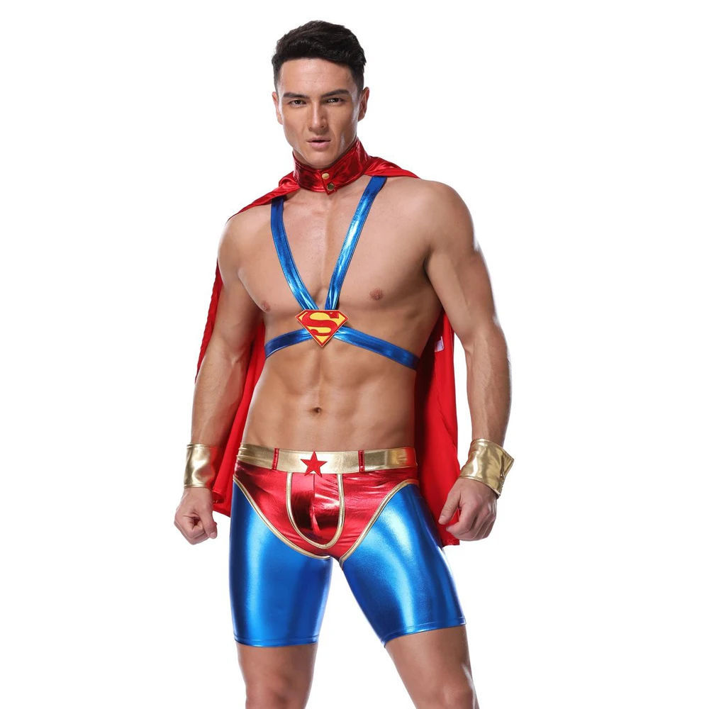 New 4pc Supermen Costume Cool Men Clubwear Halloween Cosplay Fancy Adult Set Hot Night Party For Gay homosexual love
New 4pc Supermen Costume Cool Men Clubwear Halloween Cosplay Fancy Adult Set Hot Night Party For Gay homosexual love