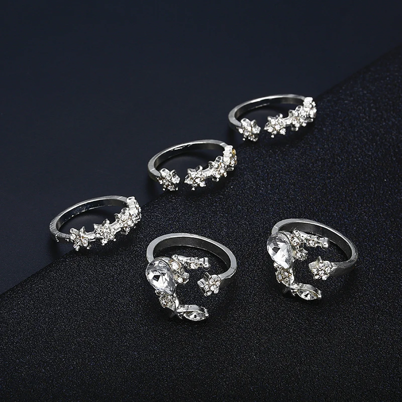 Fashion Elegant 5 pcs/set Silver Color Ring Set Women's Brinco Gift Rings Personalized Statement Jewelry Dropshipping NJ12
Fashion Elegant 5 pcs/set Silver Color Ring Set Women's Brinco Gift Rings Personalized Statement Jewelry Dropshipping NJ12