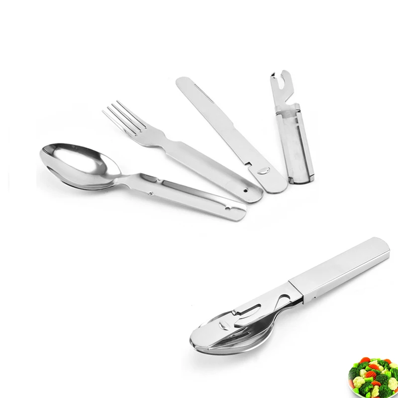 2-PACK 4-in-1 Camping Utensils, Portable Stainless Steel Camping Spoon, Fork, Knife and Can/Bottle Opener, Military Camping
2-PACK 4-in-1 Camping Utensils, Portable Stainless Steel Camping Spoon, Fork, Knife and Can/Bottle Opener, Military Camping