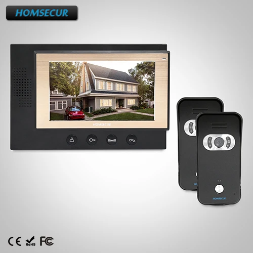 HOMSECUR 7" Video Door Phone Intercom System+Black Camera for Apartment (TC021-B+TM701-B)
HOMSECUR 7" Video Door Phone Intercom System+Black Camera for Apartment (TC021-B+TM701-B)