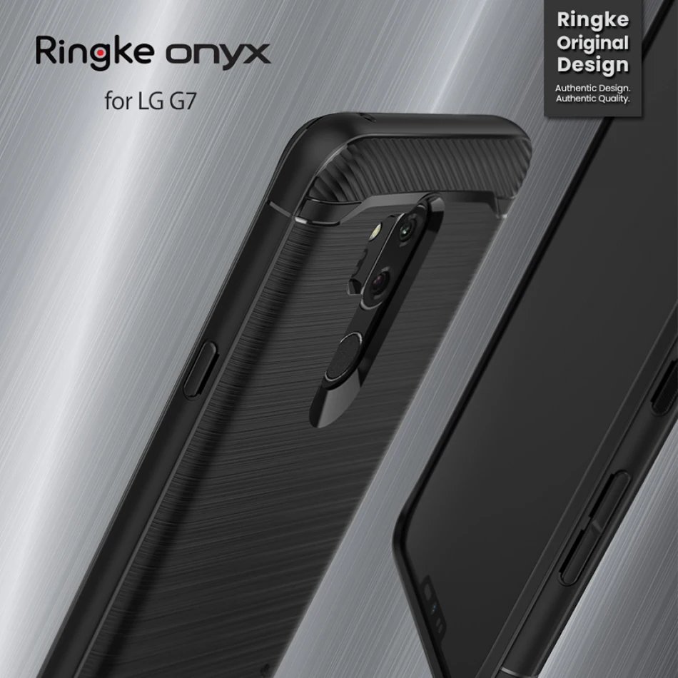 Original Ringke Onyx Flexible Sleek TPU Brushed Steel Finish Shock Absorption Case for LG G7 ThinQ
Original Ringke Onyx Flexible Sleek TPU Brushed Steel Finish Shock Absorption Case for LG G7 ThinQ
