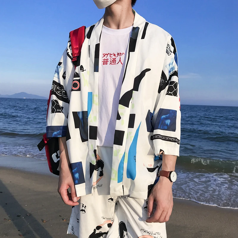 Printed Thin Style Open Stitch Kimono Jacket Men 2018 Summer Three Quater Sleeve Men's Jacket
Printed Thin Style Open Stitch Kimono Jacket Men 2018 Summer Three Quater Sleeve Men's Jacket