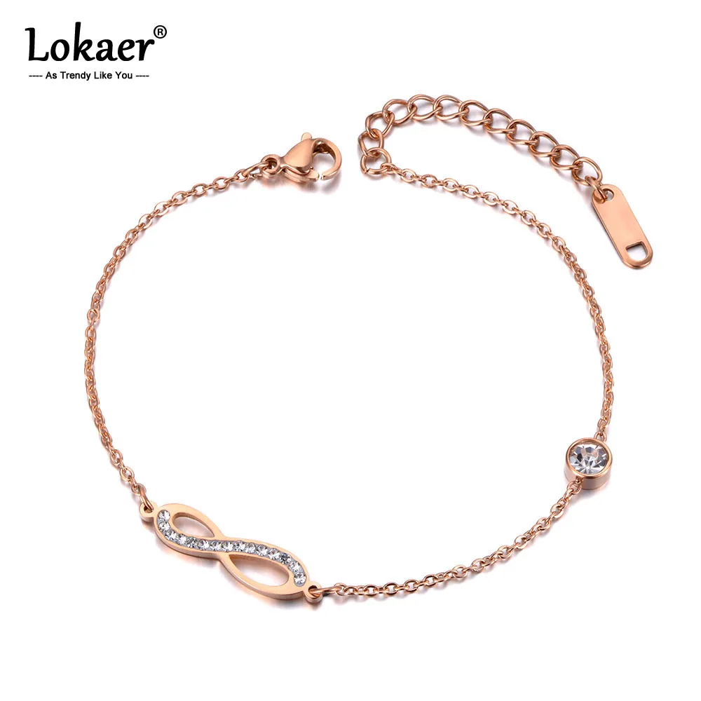 Lokaer Summer Style CZ Crystal Infinite Eternity Charm Bracelet Bangle For Women Stainless Steel Link Chain Bohemia Beach B19027
Lokaer Summer Style CZ Crystal Infinite Eternity Charm Bracelet Bangle For Women Stainless Steel Link Chain Bohemia Beach B19027