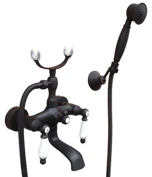Black Oil Rubbed Brass Double Ceramic Handles Wall Mounted Claw Foot Bathroom Tub Faucet Mixer Tap With Handshower mtf616
Black Oil Rubbed Brass Double Ceramic Handles Wall Mounted Claw Foot Bathroom Tub Faucet Mixer Tap With Handshower mtf616