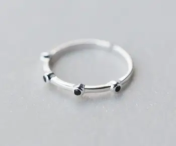 Real. 925 Sterling Silver Jewelry black agate Rounds Thin Ring (So Thin ) Openable Adjustable charms GTLJ1190
Real. 925 Sterling Silver Jewelry black agate Rounds Thin Ring (So Thin ) Openable Adjustable charms GTLJ1190