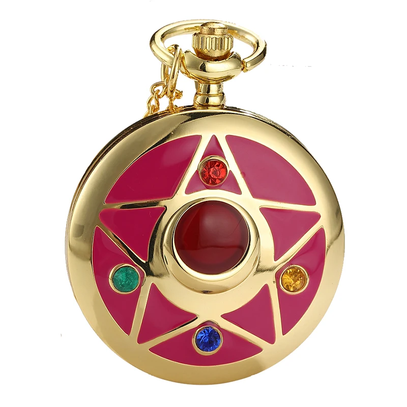 Japan Anime Golden Pocket Watch Necklace Star Gemstone Design Pendant Chain Clock Women Beautiful Girls Gift
Japan Anime Golden Pocket Watch Necklace Star Gemstone Design Pendant Chain Clock Women Beautiful Girls Gift