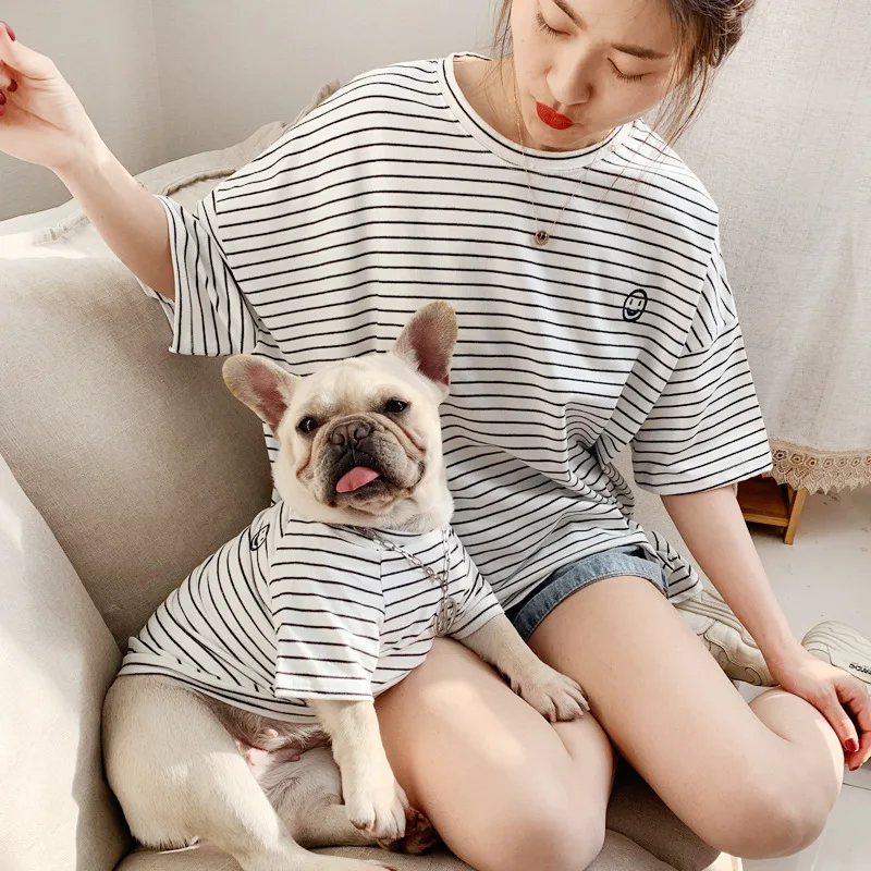 Pet Matching Clothes For Small Dogs French Bulldog Striped Pet Shirt Dog Clothing For Dogs Costume Ropa Perro Pug Puppy Outfit
Pet Matching Clothes For Small Dogs French Bulldog Striped Pet Shirt Dog Clothing For Dogs Costume Ropa Perro Pug Puppy Outfit