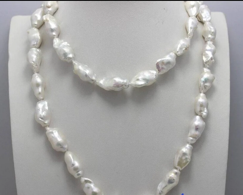 N1919 White Fresh water Nucleated pearl necklace 11x21mm % Discount AAA 
N1919 White Fresh water Nucleated pearl necklace 11x21mm % Discount AAA