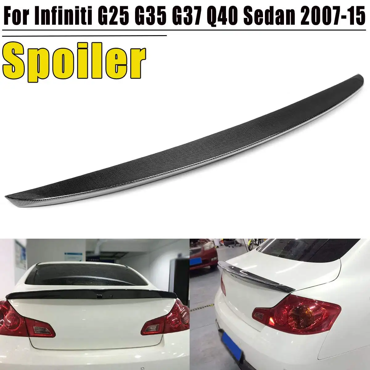 Real Carbon Fiber Duckbill Rear Spoiler Wing For Infiniti G25 G35 G37 Q40 Sedan 2007 2008 2009 2010 2011 2012 2013 2014 2015
Real Carbon Fiber Duckbill Rear Spoiler Wing For Infiniti G25 G35 G37 Q40 Sedan 2007 2008 2009 2010 2011 2012 2013 2014 2015