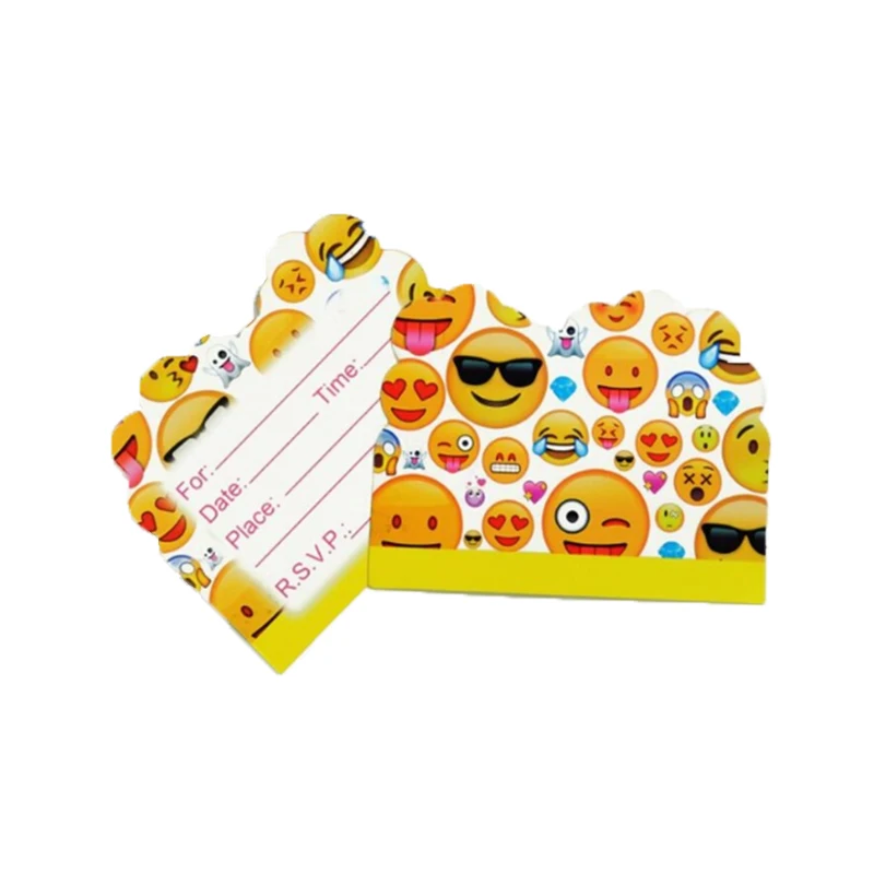 10pcs 11*14cm Emoji Theme Invitation Card Birthday Party supplies Cartoon party decoration
10pcs 11*14cm Emoji Theme Invitation Card Birthday Party supplies Cartoon party decoration