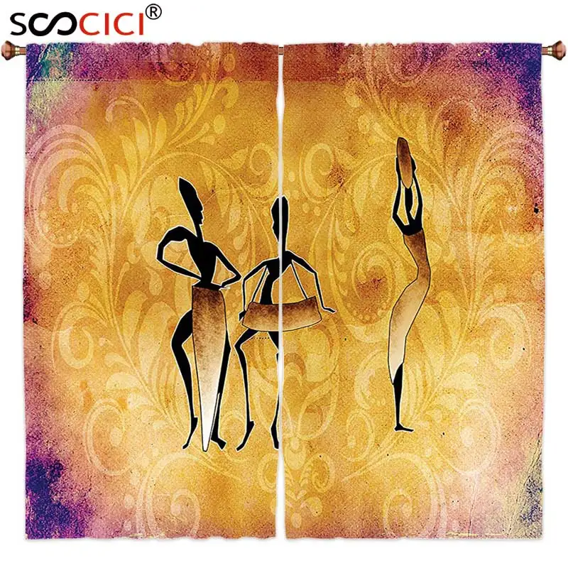 Window Curtains Treatments 2 Panels,African Decorations Native African Women Dancing Community Celebrating Folkloric Motions
Window Curtains Treatments 2 Panels,African Decorations Native African Women Dancing Community Celebrating Folkloric Motions