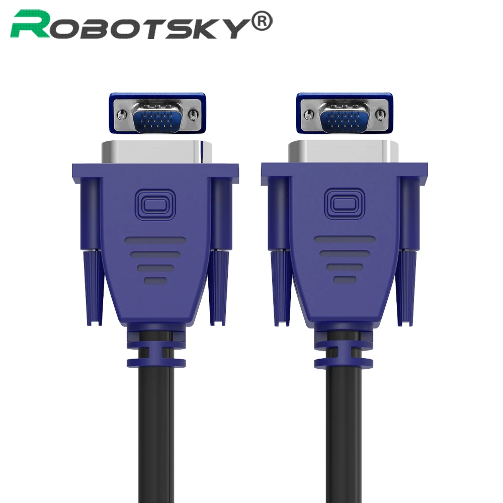Robotsky 1.5M 5FT 1080P VGA Cable VGA to VGA Connector Cord Male to Male for Computer Projector Monitor Laptop HDTV Displayer
Robotsky 1.5M 5FT 1080P VGA Cable VGA to VGA Connector Cord Male to Male for Computer Projector Monitor Laptop HDTV Displayer
