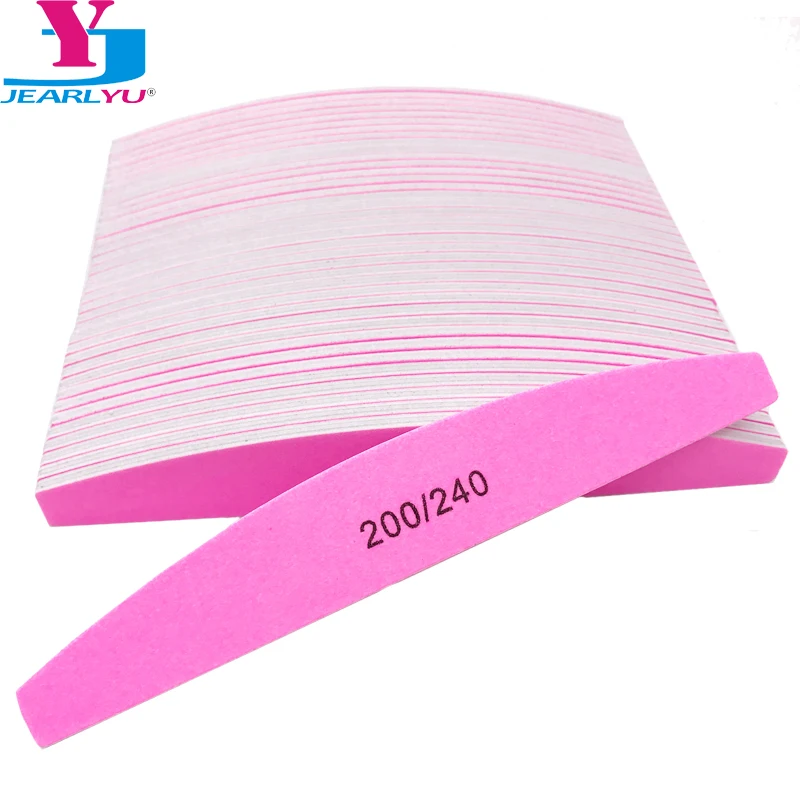 50 Pcs Nail Art Sanding Buffer Nail Files 200/240 Pink Sandpaper Manicure UV Gel Polisher Half Moon Shape Polishing Strip Tools
50 Pcs Nail Art Sanding Buffer Nail Files 200/240 Pink Sandpaper Manicure UV Gel Polisher Half Moon Shape Polishing Strip Tools