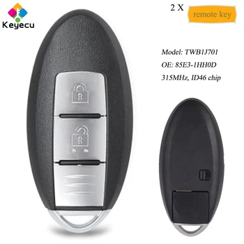 KEYECU Pair Smart Remote Control Car Key With 2 Buttons 315MHz ID46 - FOB for Nissan Micra K13 March K13 Leaf 2016 P/N: TWB1J701
KEYECU Pair Smart Remote Control Car Key With 2 Buttons 315MHz ID46 - FOB for Nissan Micra K13 March K13 Leaf 2016 P/N: TWB1J701