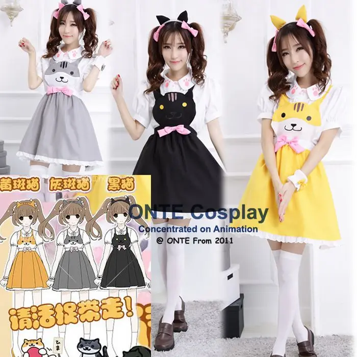 New Arrive Neko Atsume Dress Anime Cat Backyard Cosplay Costume Lovely Girls Cat Maid Blouse+Vest Dress
New Arrive Neko Atsume Dress Anime Cat Backyard Cosplay Costume Lovely Girls Cat Maid Blouse+Vest Dress