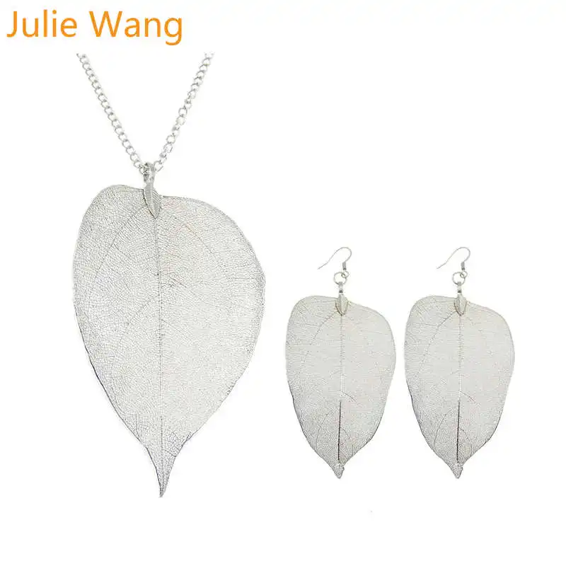 Julie Wang 1 Set Natural Real Filigree Tree leaves Necklace+Earrings Set Silver Plating Fashion Women Jewelry Sets Party Gifts
Julie Wang 1 Set Natural Real Filigree Tree leaves Necklace+Earrings Set Silver Plating Fashion Women Jewelry Sets Party Gifts