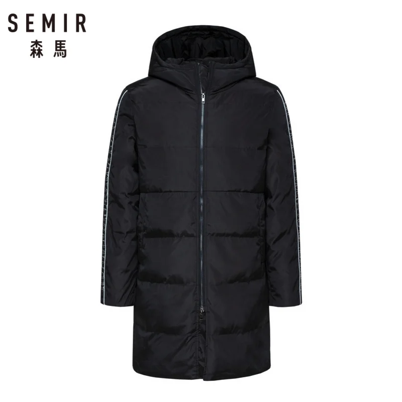 SEMIR Men Quilted Down Hooded Coat with Slant Pocket Side Stripe Sleeved Down Filling Puffer Coat with Lined Hood Zip Closure
SEMIR Men Quilted Down Hooded Coat with Slant Pocket Side Stripe Sleeved Down Filling Puffer Coat with Lined Hood Zip Closure