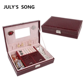 JULY'S SONG Jewelry Organizers Crocodile Print Eco-Friendly PU Leather Earrings Jewelry Storage Box with Mirror for Women Girls
JULY'S SONG Jewelry Organizers Crocodile Print Eco-Friendly PU Leather Earrings Jewelry Storage Box with Mirror for Women Girls