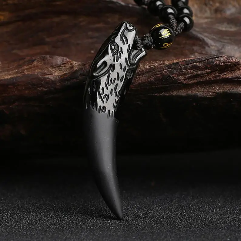Natural Stone Black And Ice Obsidian Pendant Necklace Wolf Tooth Amulets And Talismans Couple Necklace For Women And Men
Natural Stone Black And Ice Obsidian Pendant Necklace Wolf Tooth Amulets And Talismans Couple Necklace For Women And Men