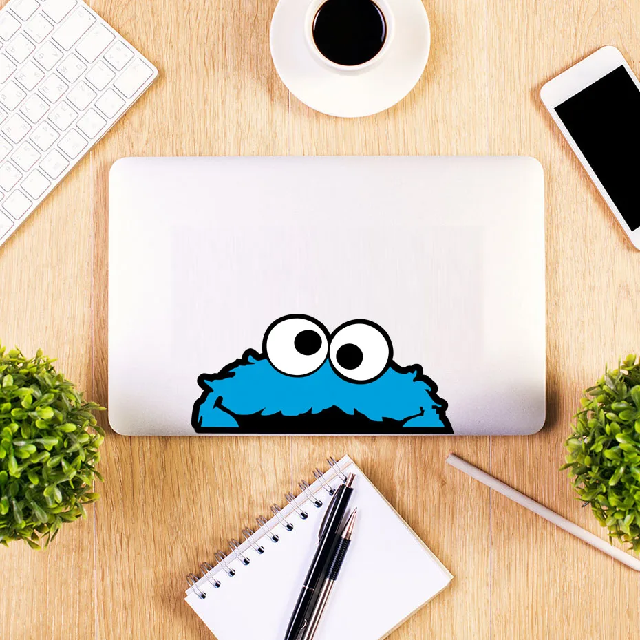 

Monster Sticker for Laptop Computer Tablet PC Notebook Art Stickers Cute Peeping Cookie PVC Decals Cars Decal Home Decoration