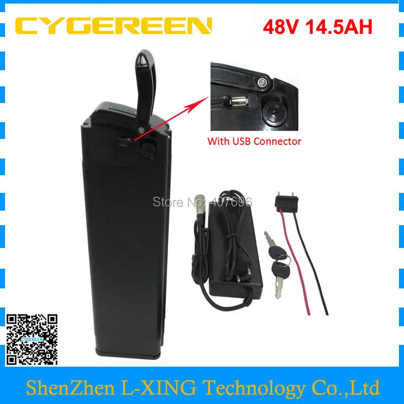 Free customs duty 48 V 15AH Silver fish battery pack 48V 14.5Ah Li-ion Ebike Battery with charger for 48V 1000w Bafang
Free customs duty 48 V 15AH Silver fish battery pack 48V 14.5Ah Li-ion Ebike Battery with charger for 48V 1000w Bafang