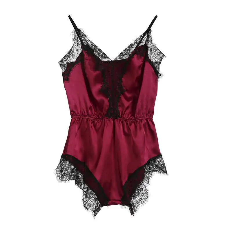 Womens Sexy Playsuits 2019 NEW Summer Loose Stain Nightwear Babydoll Lace Sleepwear Bodysuit Jumpsuit Pullover Tops
Womens Sexy Playsuits 2019 NEW Summer Loose Stain Nightwear Babydoll Lace Sleepwear Bodysuit Jumpsuit Pullover Tops