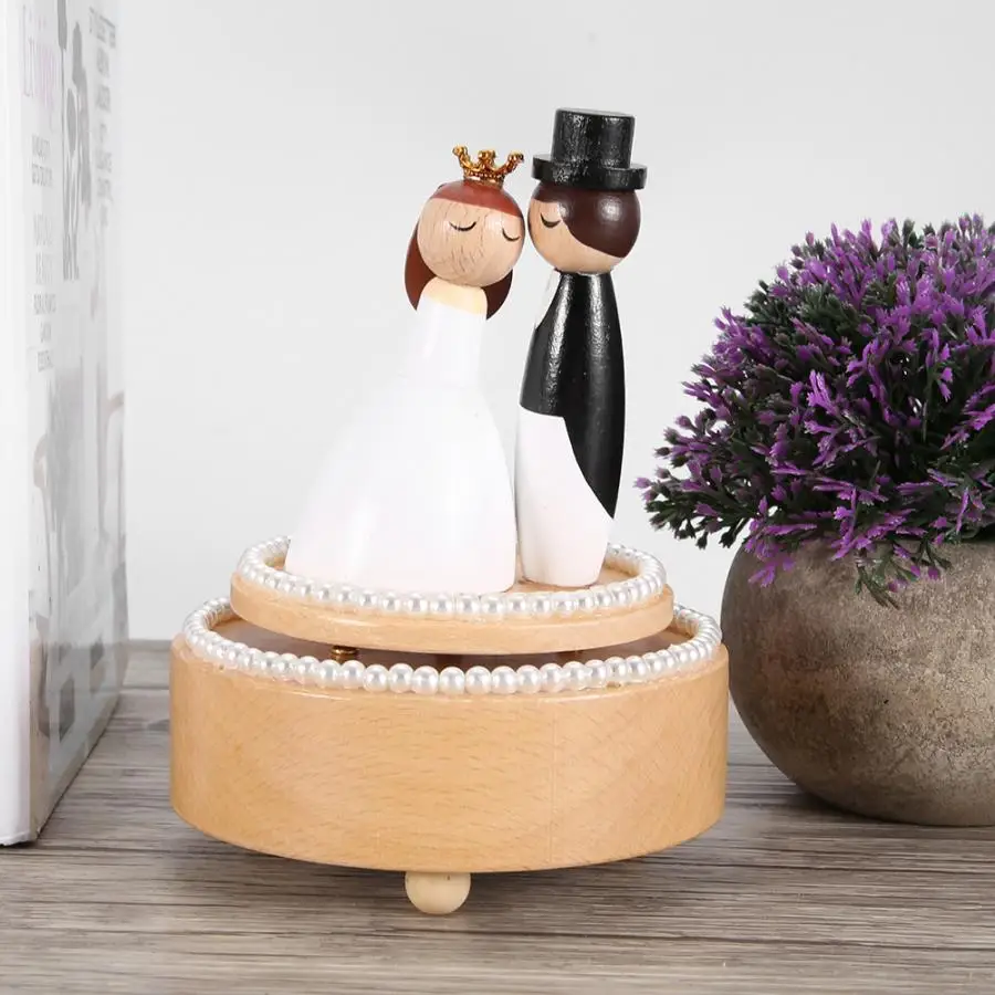 Wooden Music Box Metal Simple Retro Romantic Groom Bride Wedding Music Box Crafts Gift Ornaments Music Gift For Girlfriend
Wooden Music Box Metal Simple Retro Romantic Groom Bride Wedding Music Box Crafts Gift Ornaments Music Gift For Girlfriend
