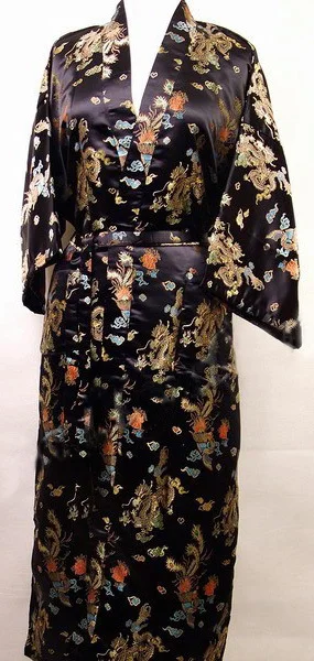 Chinese Kimono Robe Women's Dragon & Phoenix Satin Kimono Robe Gown With Belt, Night Robe 2 Colors
Chinese Kimono Robe Women's Dragon & Phoenix Satin Kimono Robe Gown With Belt, Night Robe 2 Colors