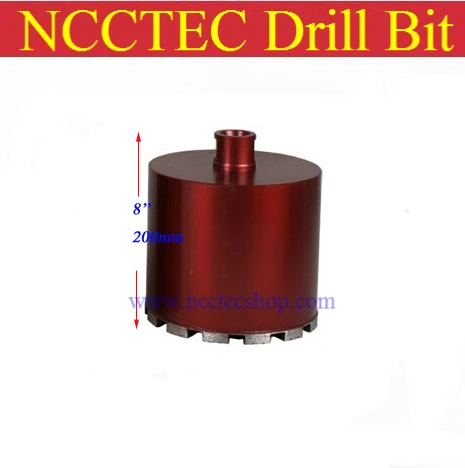 

180mm*200mm short crown wet diamond drilling bits | 7.2'' concrete wall wet core bits | Professional engineering core drill