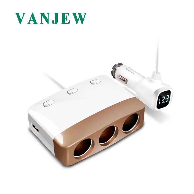VANJEW C13 Car Cigarette Lighter Adapter 120W Power Dual USB Ports Car Charger 3 Socket Splitter Power Adapter 3 Control switche
VANJEW C13 Car Cigarette Lighter Adapter 120W Power Dual USB Ports Car Charger 3 Socket Splitter Power Adapter 3 Control switche