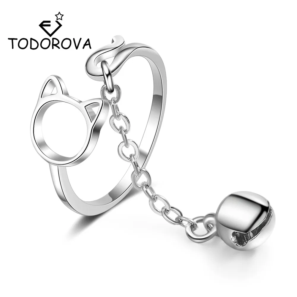 Todorova Fashion Cute Hollow Cat Adjustable Ring With Bell Pendant Charm Chain Rings for Women Girl Lovely Animal Jewelry Gift
Todorova Fashion Cute Hollow Cat Adjustable Ring With Bell Pendant Charm Chain Rings for Women Girl Lovely Animal Jewelry Gift