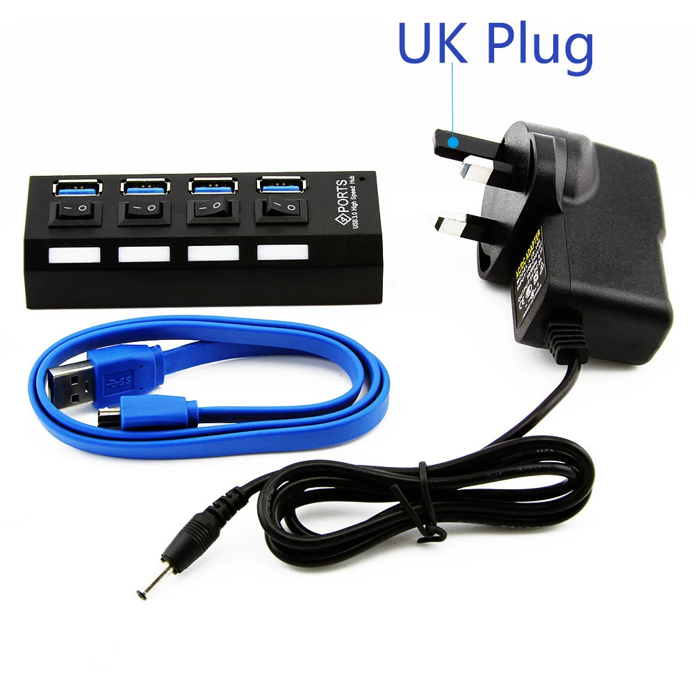 usb hub with UK adapter